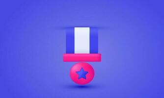 illustration 3d medal icon modern  trendy symbols isolated on background vector
