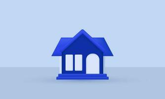 3d azul hogar moderno icono de moda símbolos aislado en antecedentes vector