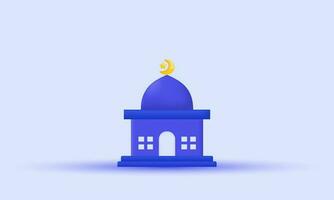 unique mosque vector icon 3d  symbols isolated on background