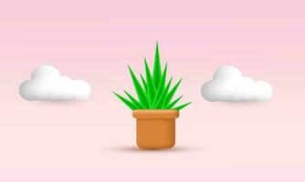 3d árbol planta icono ilustración vector de moda símbolos aislado en antecedentes