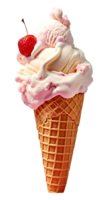 ice cream on transparent background, generative ai png