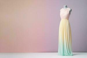 Summer ombre maxi dress on dummy. Generative AI photo