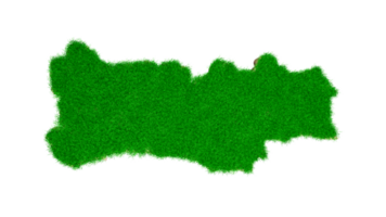 portugal kaart bodem land geologie dwarsdoorsnede met groen gras 3d illustratie png