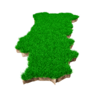 portugal karte boden land geologie querschnitt mit grünem gras 3d illustration png