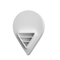 White Map pointer 3d pin Location symbol 3d illustration png