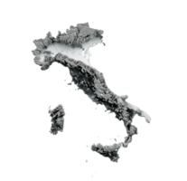 illustrazione 3d della mappa fisica dettagliata dell'italia png