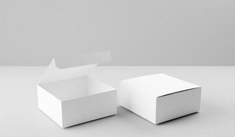 White box mockup isolated on white background. 3D rendering photo