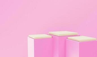 Abstract minimal scene with geometric forms. Pastel colors. 3d render photo