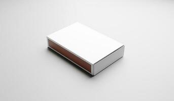 Blank white box mockup, 3D rendering isolated on gray background photo