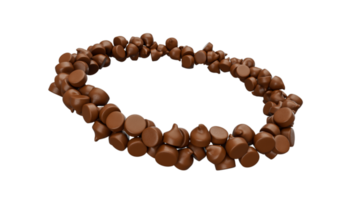 A 3D rendering of chocolate chips png