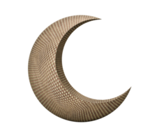 croissant de lune fait avec une texture de tissu illustration 3d png