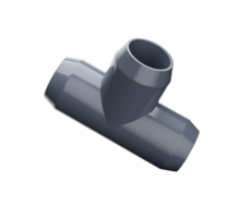 Three-way PVC pipe joints, pipe for water 3d illustration png