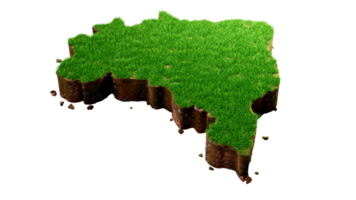 Brazil Map Grass and ground texture 3d illustration png