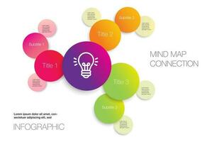 colorful mind map infographic connection and chart table vector