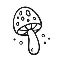 Hand drawn fly agaric mushroom. Vector illustration in Doodle style.