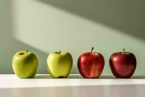 Comparison of Four Different Apple Varieties photo