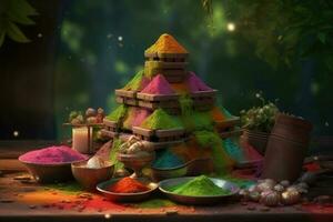 Colorful Powdered Sugar Castle - 3D Artwork photo