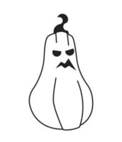 escalofriante oblongo calabaza monocromo plano vector objeto. de miedo jack-o-lantern. melancólico calabaza editable negro y blanco Delgado línea icono. sencillo dibujos animados acortar Arte Mancha ilustración para web gráfico diseño