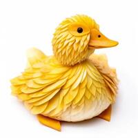 Duck made of jackfruit on white background photo