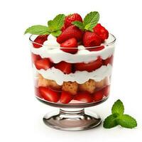 Festive holiday trifle dessert isolated on white background photo