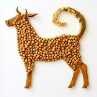 Goat made of chickpeas on white background photo