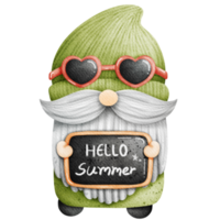 Hello summer with Gnome illustration png