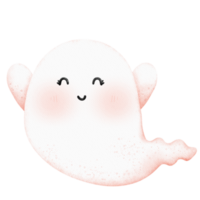 Cute ghost with a smile on its face png