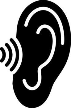 solid icon for hear vector