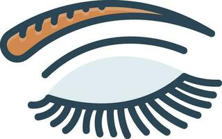 color icon for eye lashes brow vector