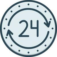 color icon for 24h vector