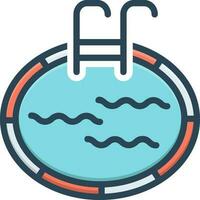 color icon for swimming pool vector