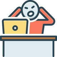 color icon for hate vector