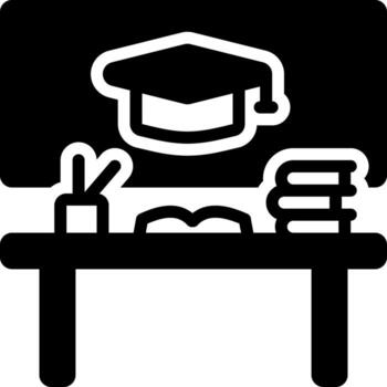 sólido icono para educativo vector