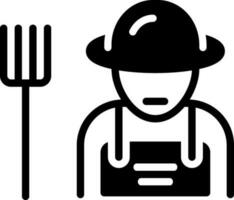 solid icon for farmer vector