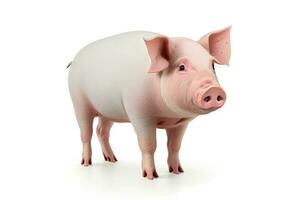 Pig Clipping path on white Isolated background photo