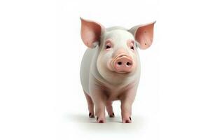 Pig Clipping path on white Isolated background photo