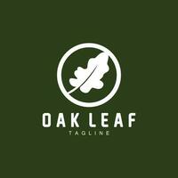 Oak Leaf Logo Design, Simple Green Plant Vector, Template Illustration vector