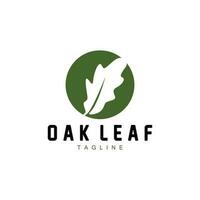 Oak Leaf Logo Design, Simple Green Plant Vector, Template Illustration vector