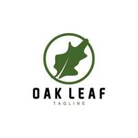 Oak Leaf Logo Design, Simple Green Plant Vector, Template Illustration vector