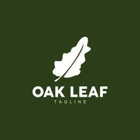 Oak Leaf Logo Design, Simple Green Plant Vector, Template Illustration vector