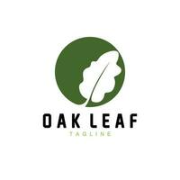 Oak Leaf Logo Design, Simple Green Plant Vector, Template Illustration vector