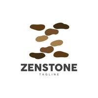 Stone Logo, Vector Zen Meditation Stone Balance Tranquility, Yoga Minimalist Simple Design, Silhouette Illustration