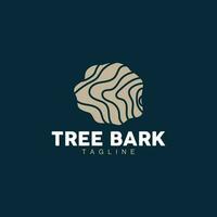 Tree Bark Logo, Wood Tree Simple Texture Vector Design, Symbol Illustration