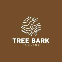 Tree Bark Logo, Wood Tree Simple Texture Vector Design, Symbol Illustration