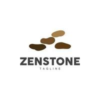 Stone Logo, Vector Zen Meditation Stone Balance Tranquility, Yoga Minimalist Simple Design, Silhouette Illustration