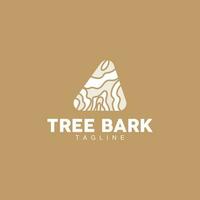 Tree Bark Logo, Wood Tree Simple Texture Vector Design, Symbol Illustration