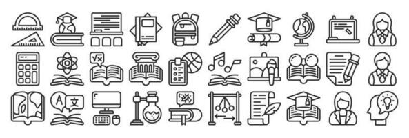 Back to school line icon set. Perfect for graphic design, mobile, UI, and web masterpieces vector