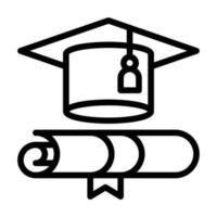 Graduation line icon vector
