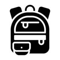 Backpack glyph icon vector