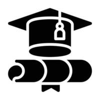 Graduation glyph icon vector